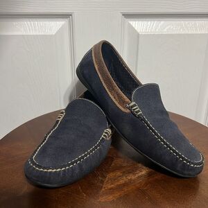 🔥🔥 MARTIN DINGMAN Royal Venetian Driving Loafer Men Size 9.5M Navy Blue Canvas